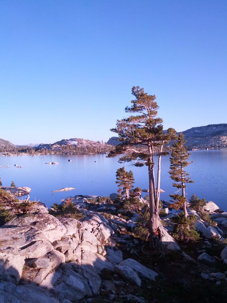 Panoramic view of Lake Aloha, Desolation Wilderness, Sierra Nevada, California