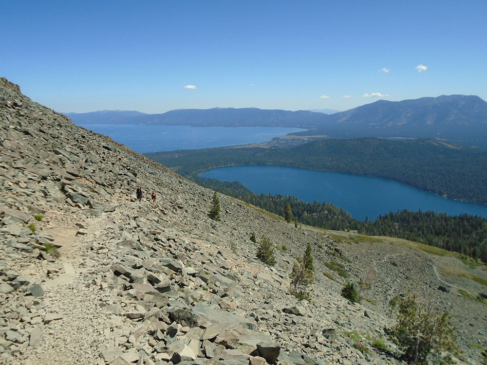 Lake Tahoe and Fallen Leaf Lake viewed from the Mount Tallac Trail, California