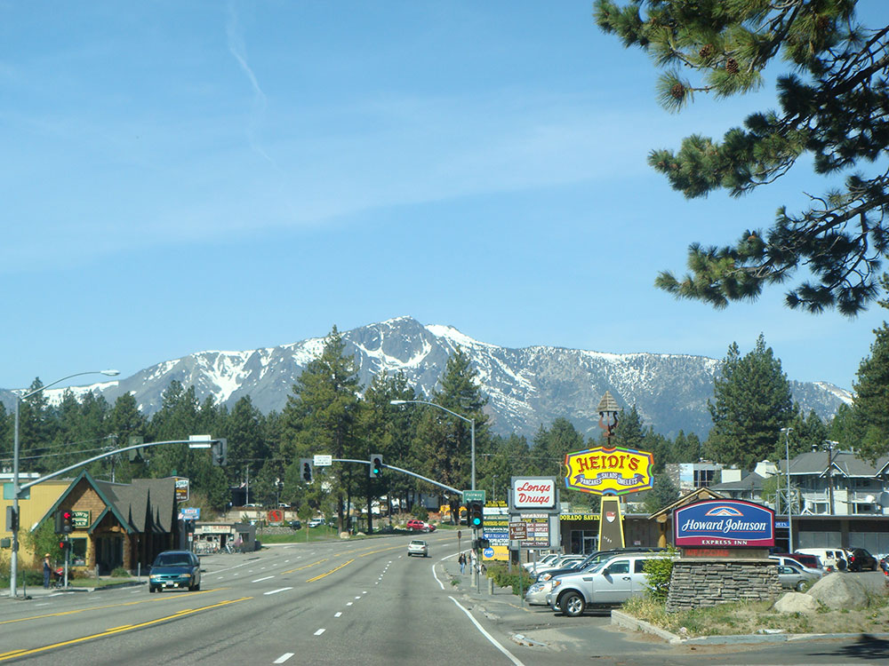 Highway 50 through South Lake Tahoe, California