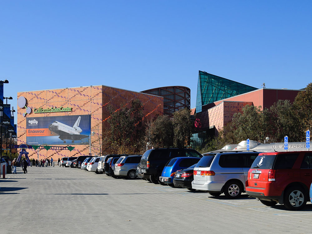 California Science Center interior exhibit hall in Los Angeles