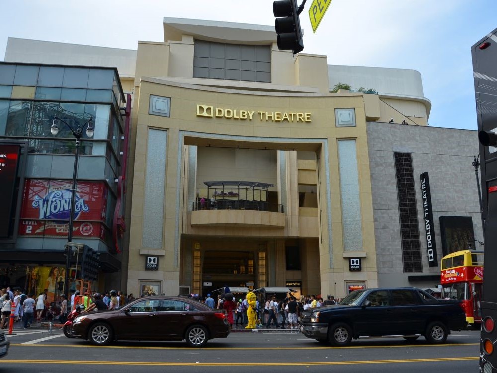 Dolby Theatre exterior on Hollywood Boulevard, Los Angeles, California
