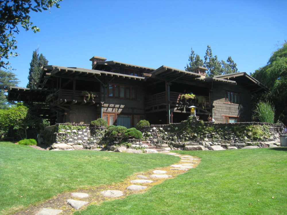 Front entrance of the Gamble House in Pasadena, California