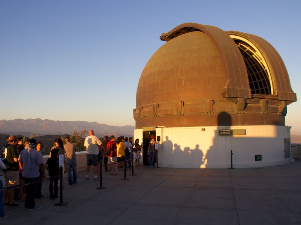 Griffith Observatory building exterior with domed structures, Los Angeles
