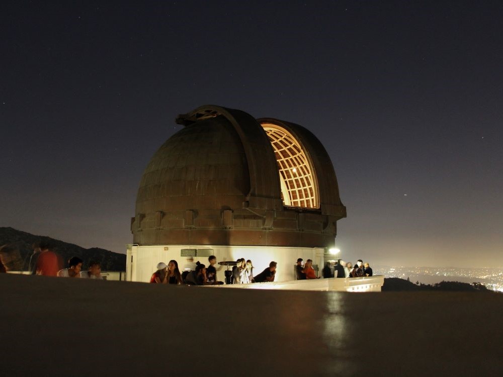 Griffith Observatory telescope dome on Mount Hollywood, Los Angeles