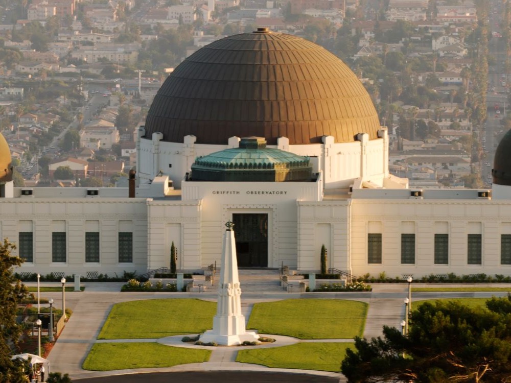 Interior of Griffith Observatory showing the astronomical instruments, Los Angeles