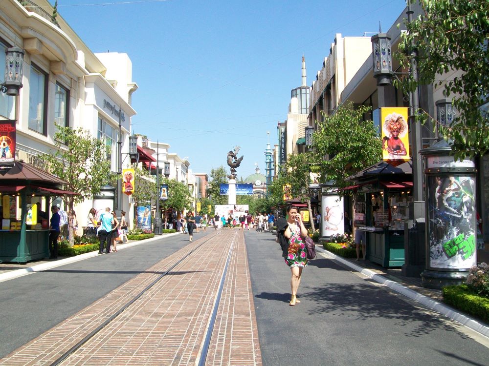 The Grove open-air shopping mall in Los Angeles, California