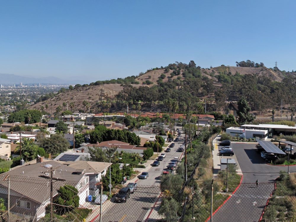 Panoramic view of Blair Hills County Park near Kenneth Hahn State Recreation Area, Los Angeles
