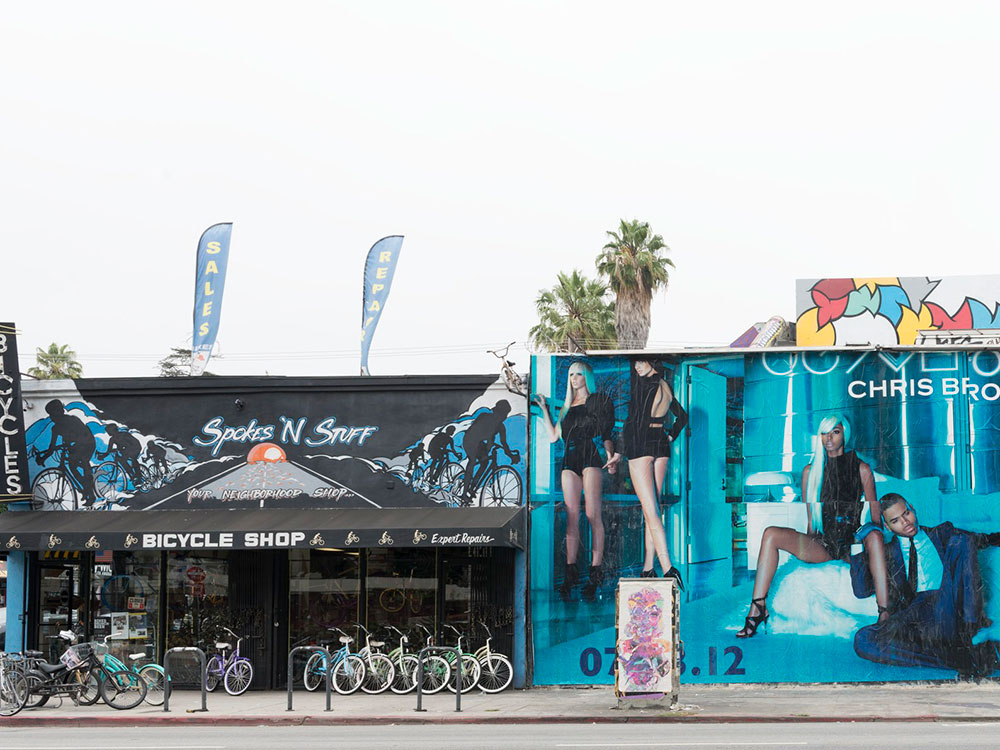 Art and interesting shops along Melrose Avenue in Los Angeles, California
