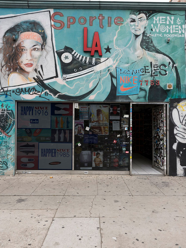 Colorful shops along Melrose Avenue, Los Angeles, California
