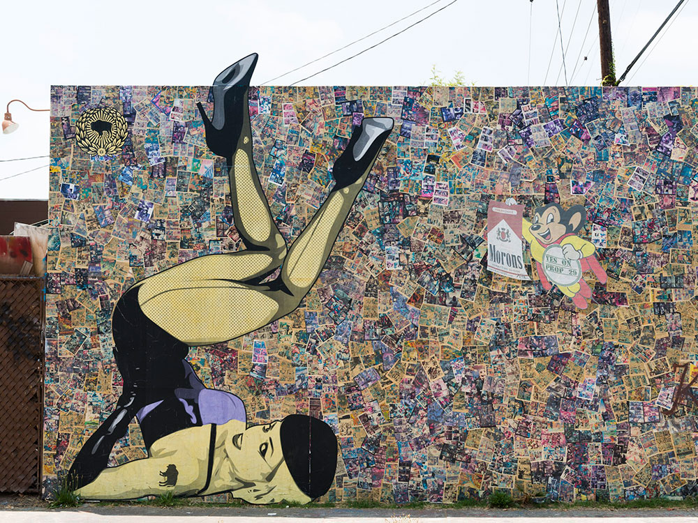 Street art mural along Melrose Avenue in Los Angeles, California