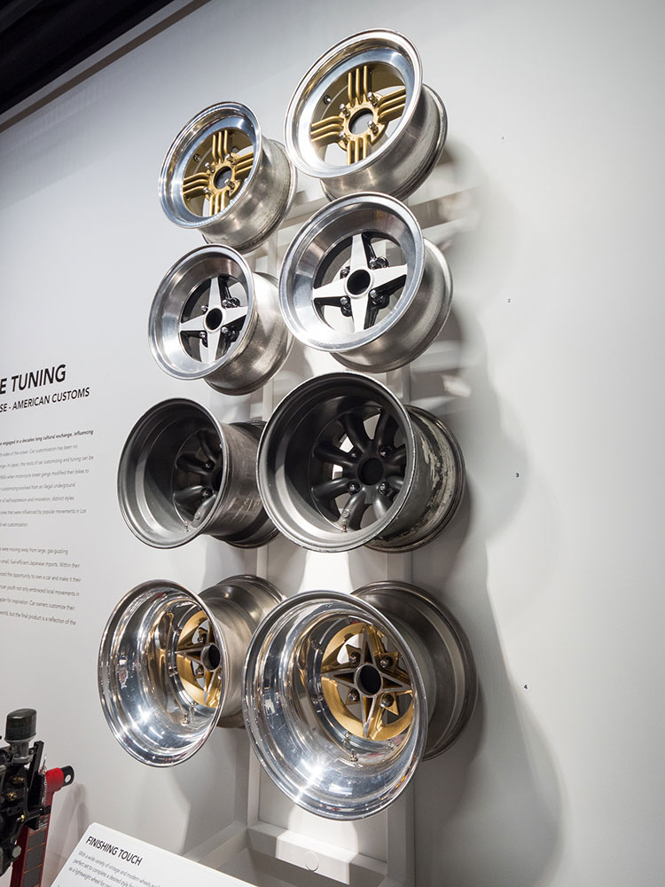 Vintage automobile exhibit at the Petersen Automotive Museum in Los Angeles