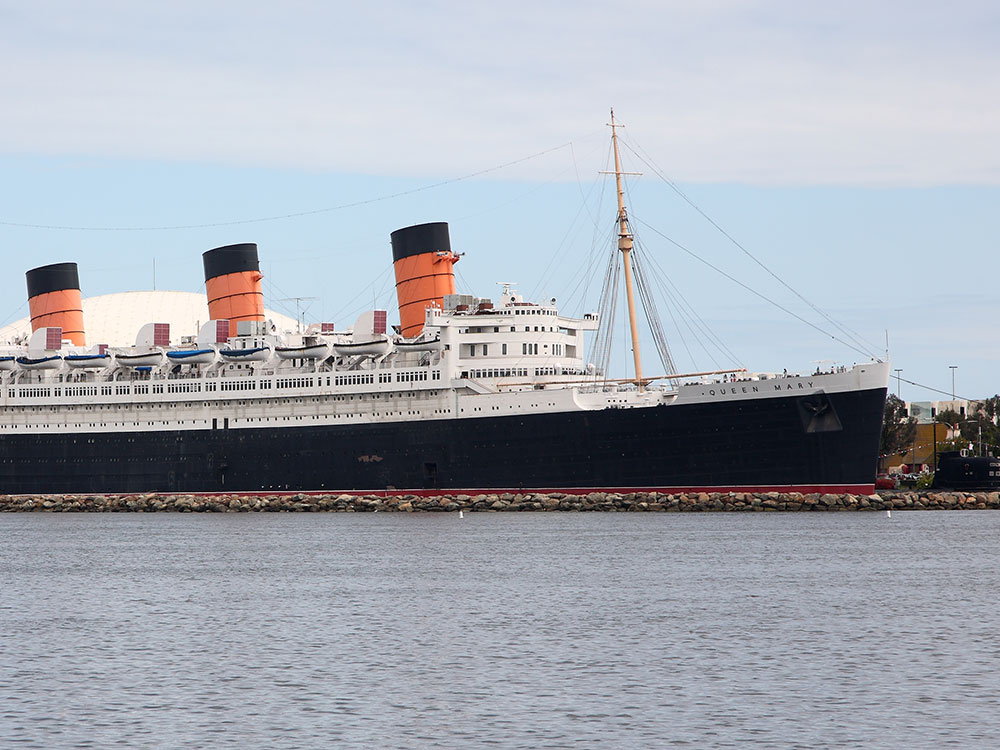 Walkway on the deck of the Queen Mary, Long Beach, California