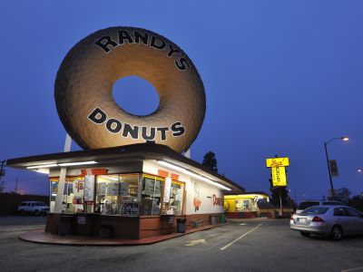 Randy's Donuts iconic giant donut sign, Inglewood, Los Angeles