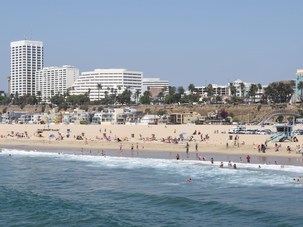 Santa Monica Beach viewed from the pier, California