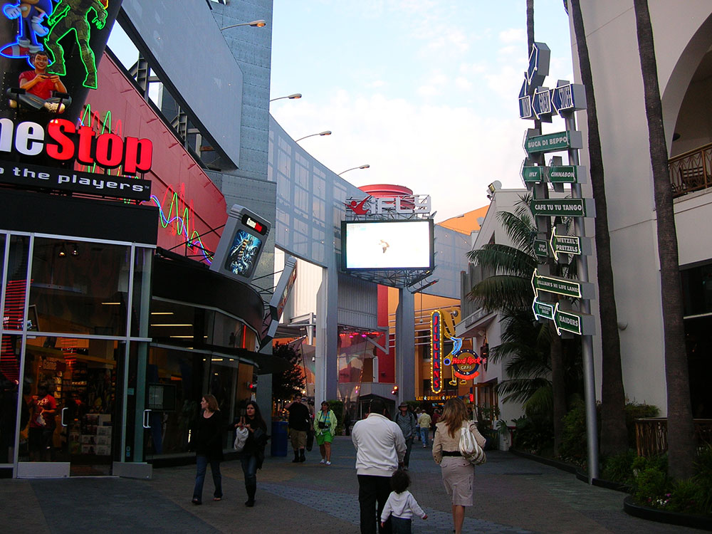 Shops and restaurants at Universal CityWalk Hollywood, California
