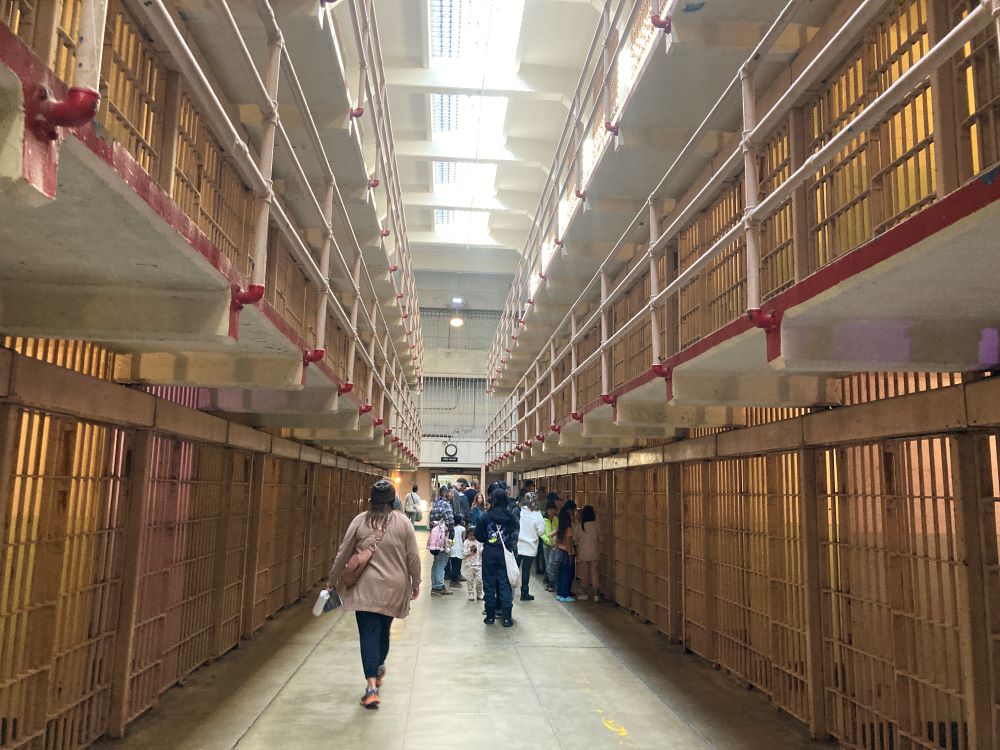 Interior of a prison cell at Alcatraz Island, San Francisco