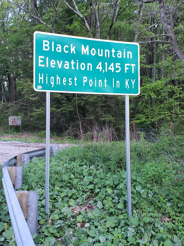 Black Mountain Kentucky High Point Sign