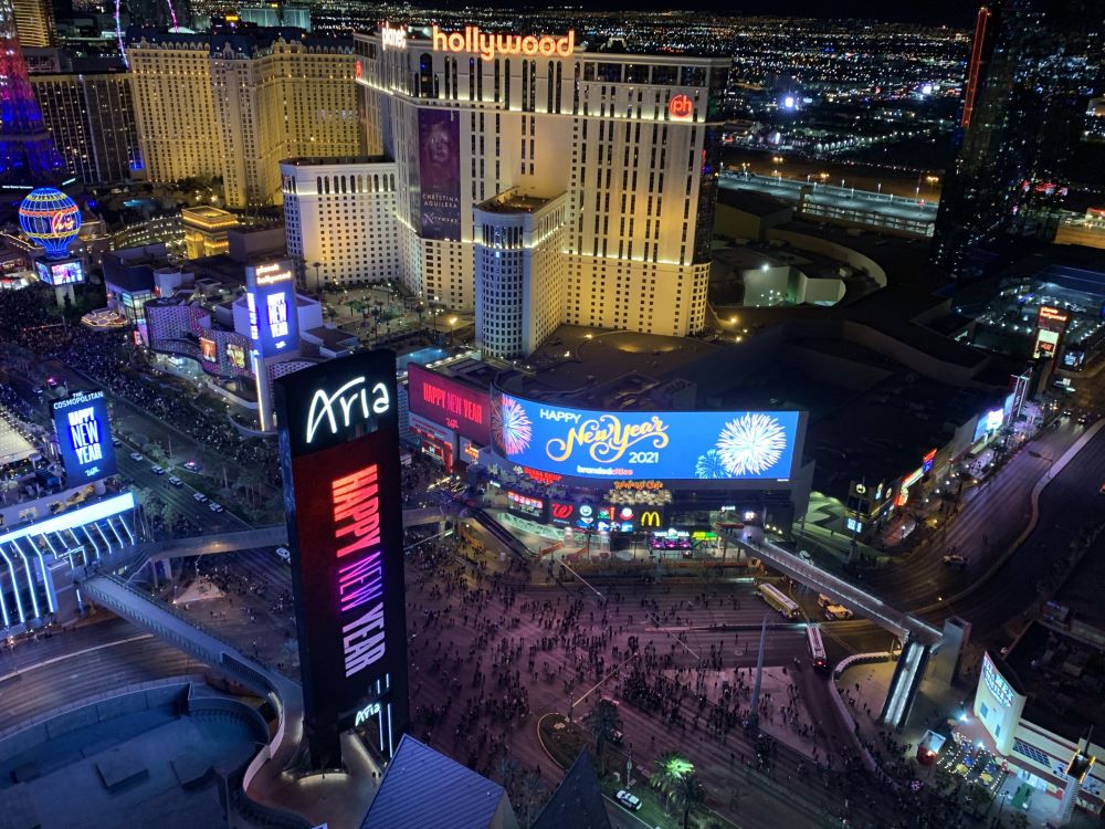 New Year's Eve celebration on the Las Vegas Strip in 2020