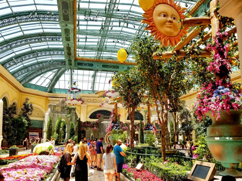 Bellagio Conservatory interior with visitors, Las Vegas, Nevada