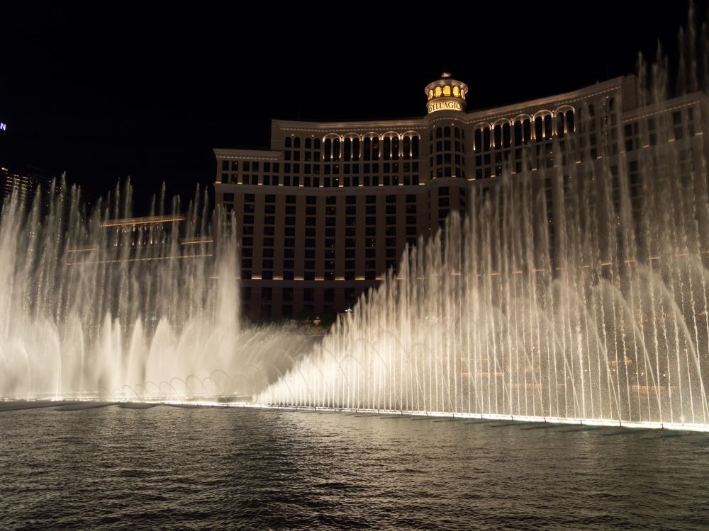 Fountains of Bellagio evening water display, Las Vegas, Nevada