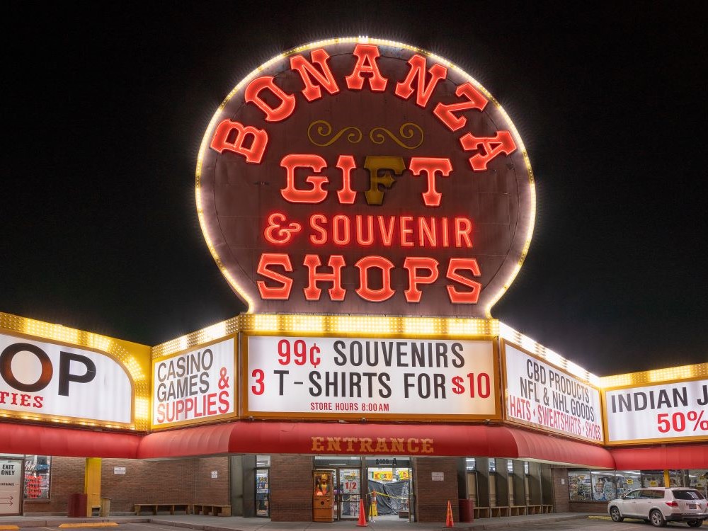 Las Vegas souvenir gifts and merchandise displayed inside Bonanza Gift Shop