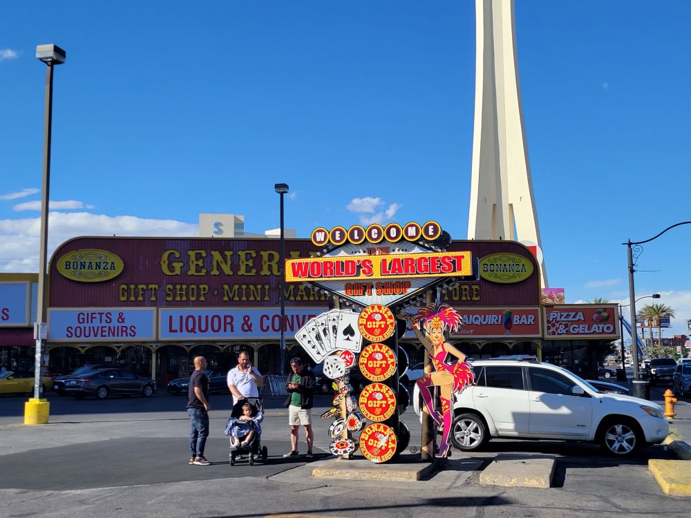 Bonanza Gift Shop sign reading World's Largest Gift Shop on the Las Vegas Strip, Nevada