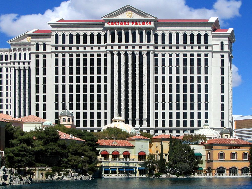 Caesars Palace resort complex viewed across Bellagio Lake, Las Vegas, Nevada