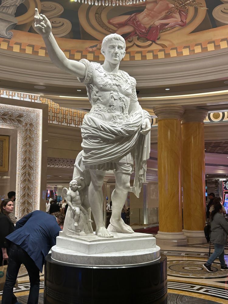 Augustus Caesar statue near the entrance of Caesars Palace, Las Vegas, Nevada