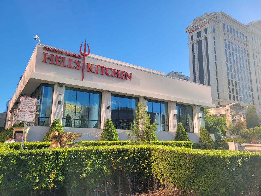Side exterior of Caesars Palace near Gordon Ramsay's Hell's Kitchen restaurant, Las Vegas
