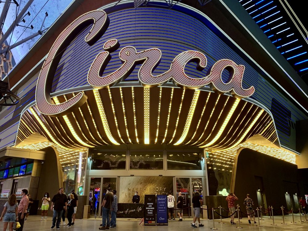 Circa Resort and Casino entrance on the Fremont Street Experience in downtown Las Vegas