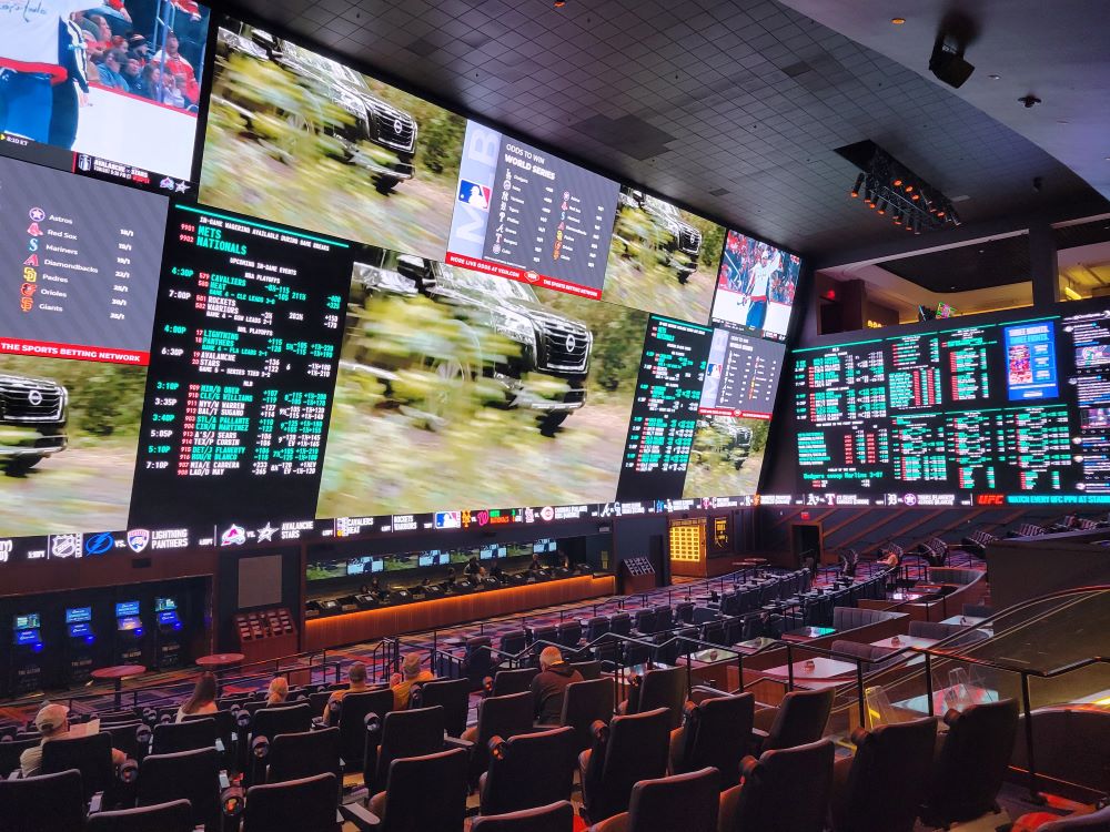 Large video screen display at Circa Resort and Casino on Fremont Street in downtown Las Vegas