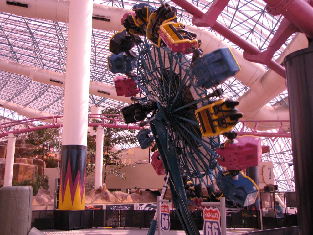 Chaos ride inside the Adventuredome amusement park at Circus Circus, Las Vegas