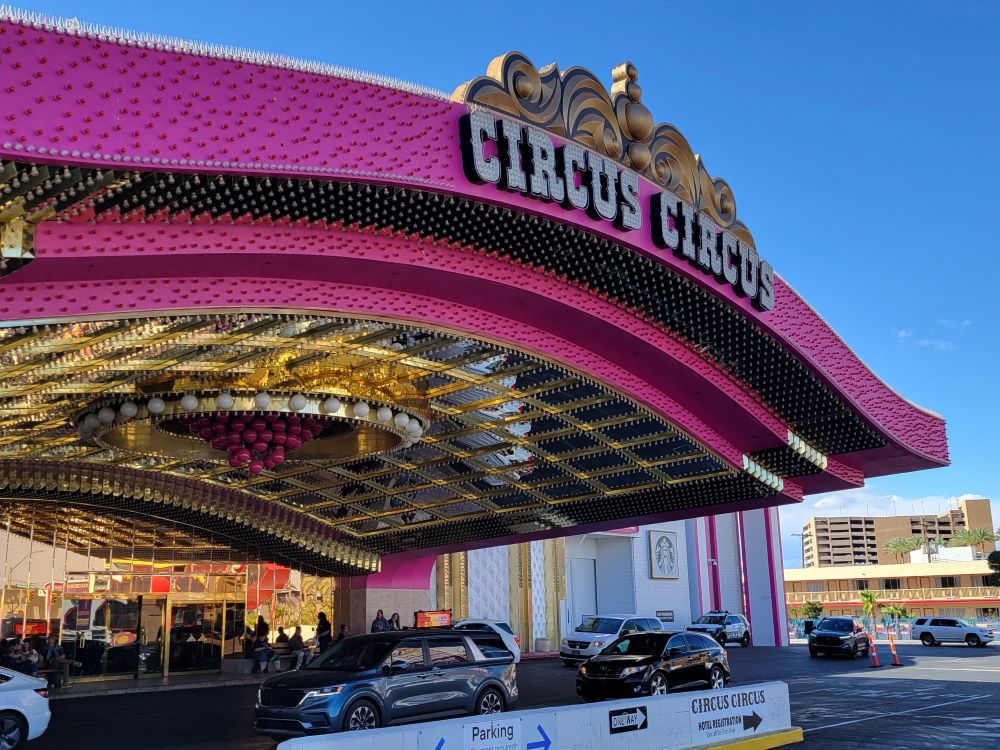 Side entrance of Circus Circus Hotel and Casino on the Las Vegas Strip, Nevada