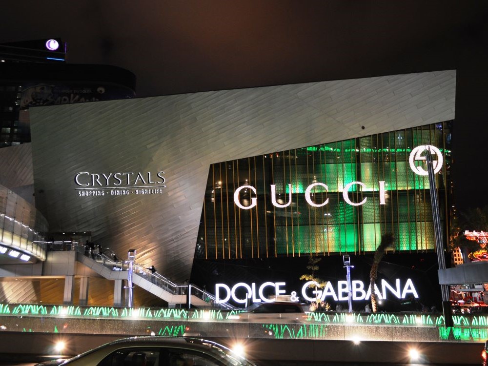 The Cosmopolitan of Las Vegas tower illuminated at night on the Las Vegas Strip, 2013