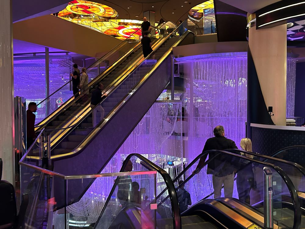 Escalator and modern lobby interior of The Cosmopolitan of Las Vegas hotel