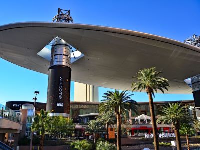 Fashion Show Las Vegas mall exterior with iconic canopy structure