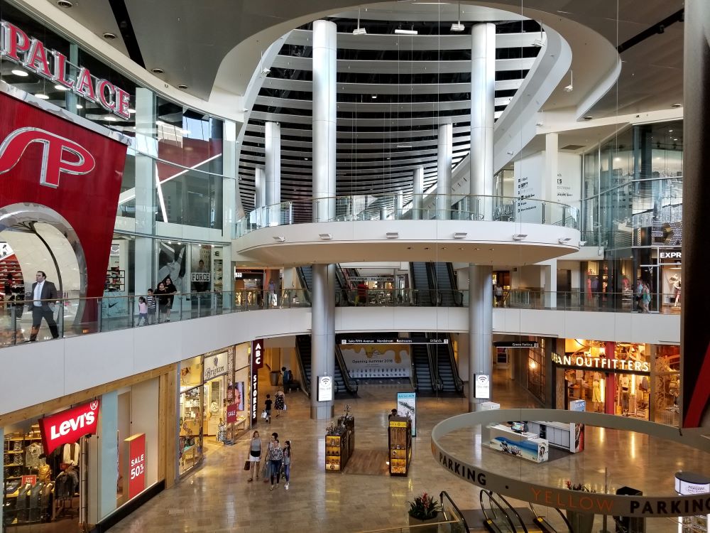 Fashion Show mall exterior with The Cloud canopy on the Las Vegas Strip
