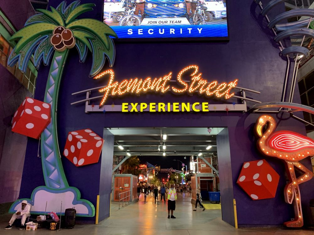 Entrance arch to the Fremont Street Experience in downtown Las Vegas