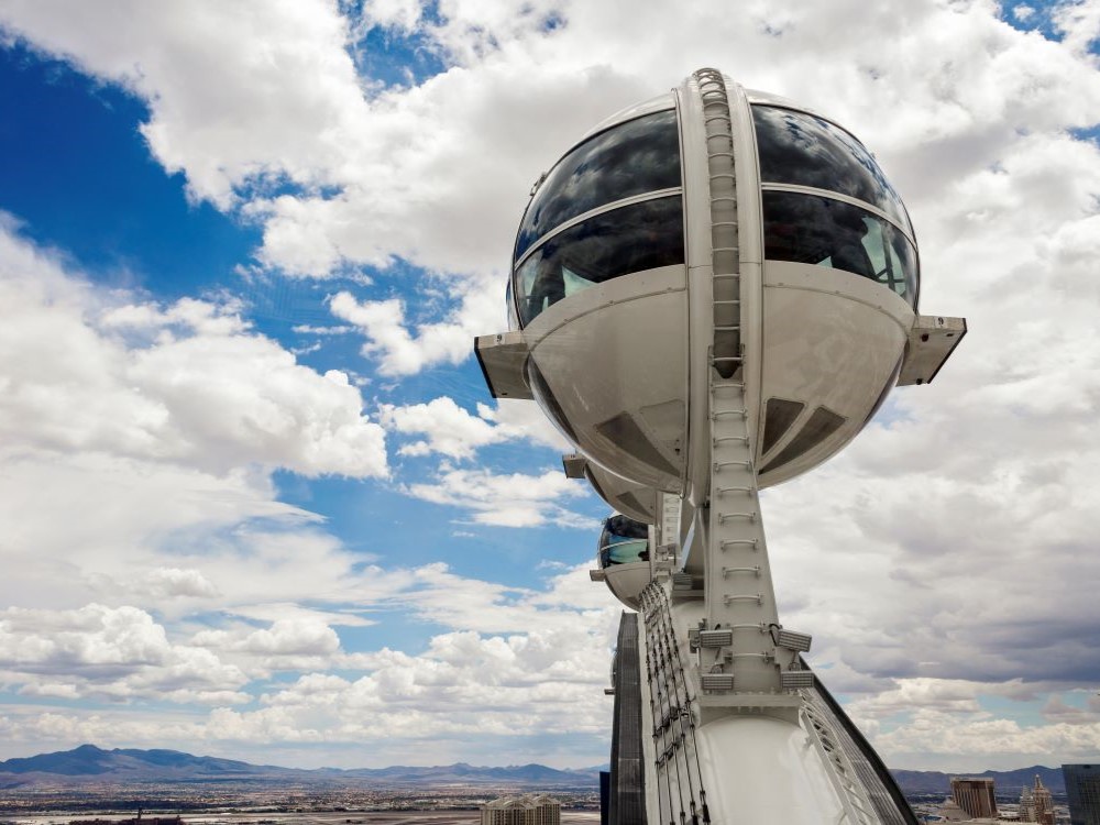 Las Vegas Strip aerial view featuring the High Roller observation wheel