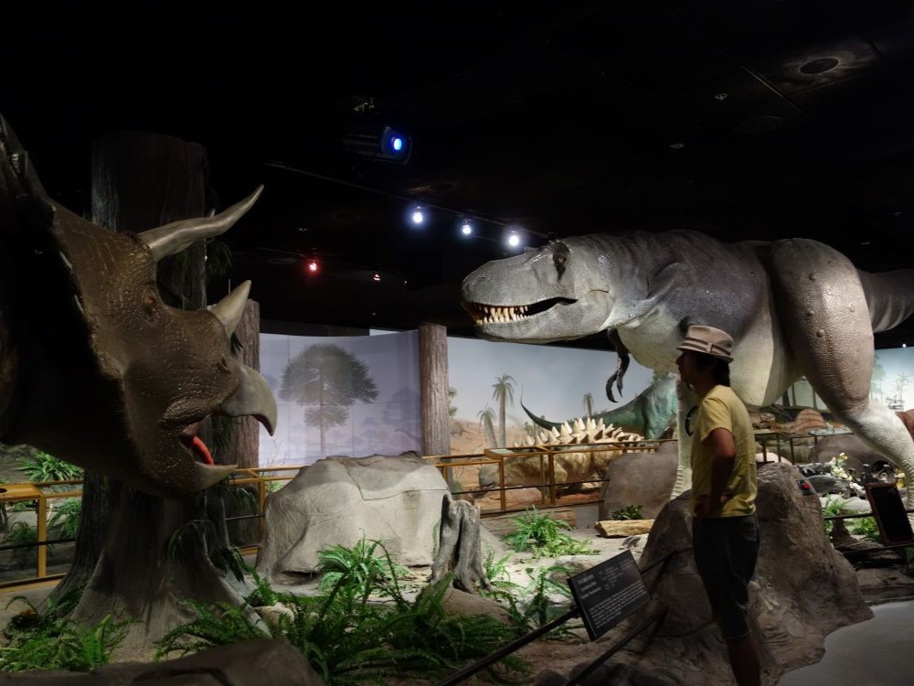 Dinosaur exhibits inside the Las Vegas Natural History Museum