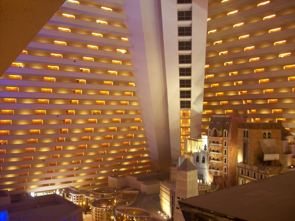 Massive interior atrium inside the Luxor Hotel and Casino Las Vegas pyramid