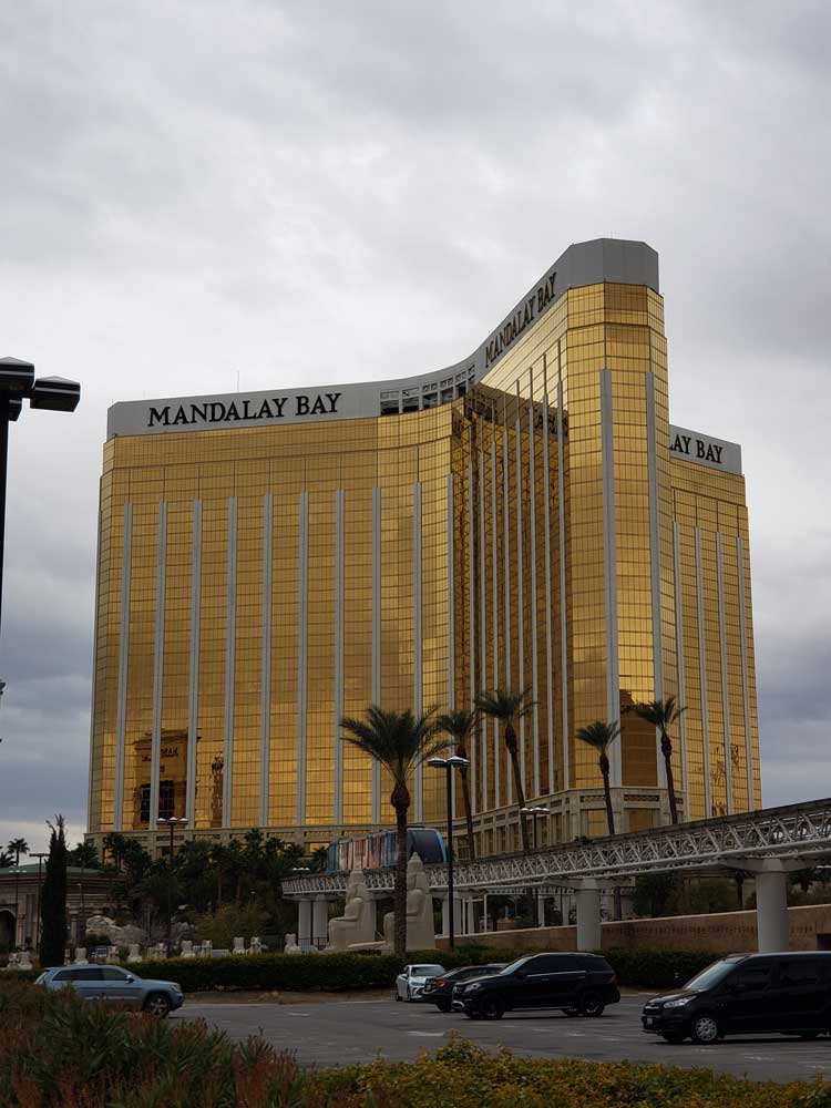 Mandalay Bay Resort and Casino exterior tower on the south Las Vegas Strip