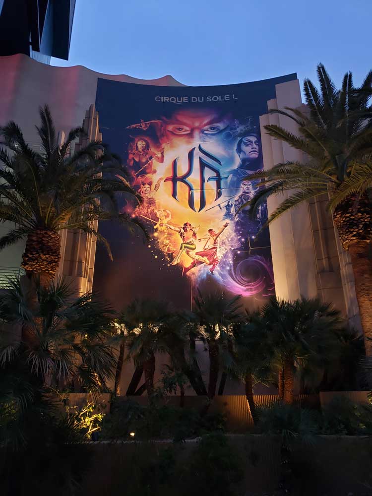 KA by Cirque du Soleil show poster at MGM Grand Las Vegas
