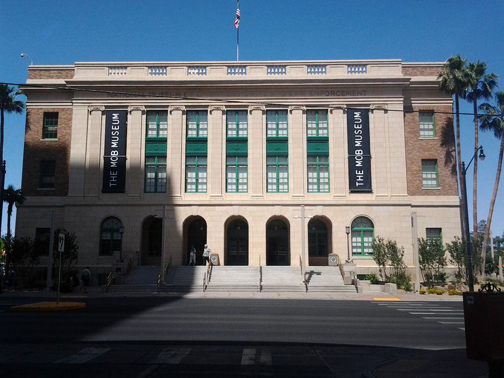 Exterior of the Mob Museum building in downtown Las Vegas in 2012