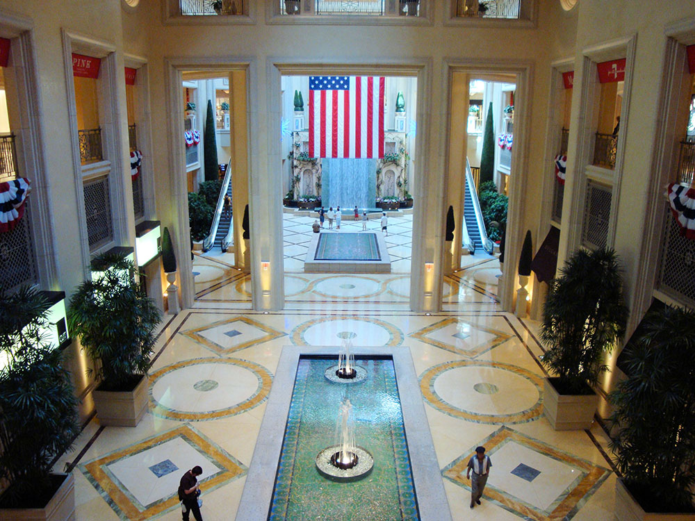 The Palazzo at the Venetian Resort Las Vegas interior with grand canal shops