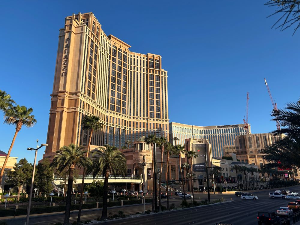 Side exterior view of The Palazzo at the Venetian Resort Las Vegas