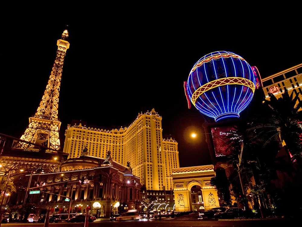 Paris Las Vegas Hotel and Casino with Eiffel Tower on October 3, 2009