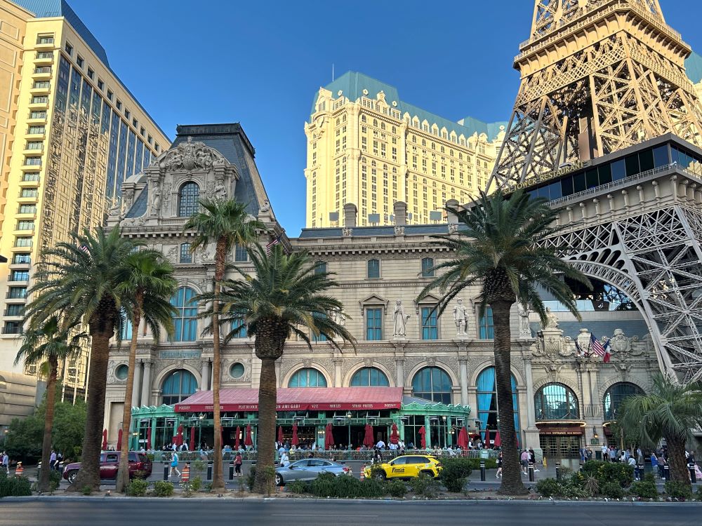 Mon Ami Gabi French bistro exterior patio at Paris Las Vegas