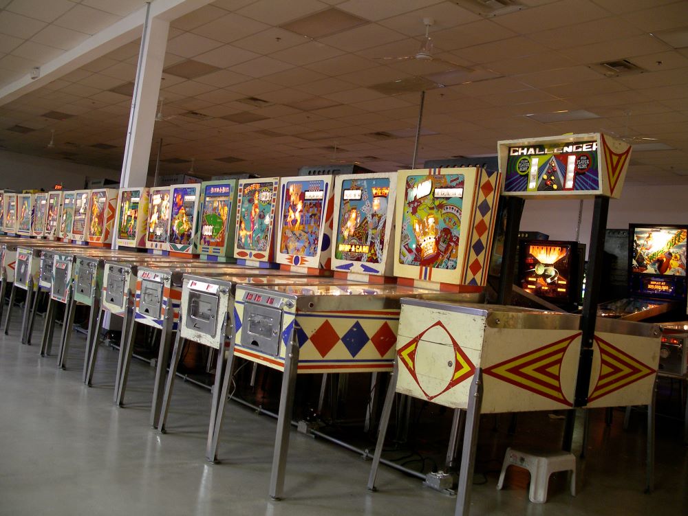 Classic pinball machine collection at the Pinball Hall of Fame Las Vegas