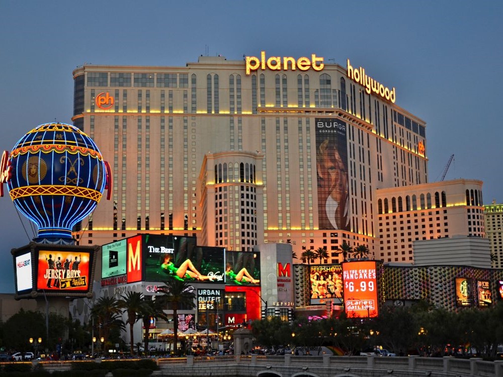 Planet Hollywood Resort and Casino on the Las Vegas Strip at night